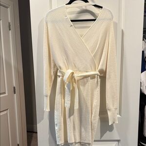 Elegant Cream Wrap dress